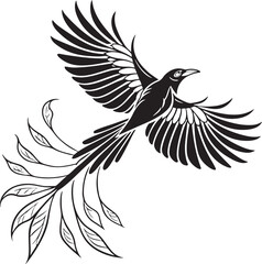 Obraz premium raggiana bird of paradise bird silhouette vector illustration