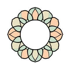 Floral frame vector graphic design element with pastel colors for invitation and logo design 00character