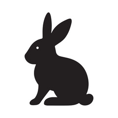 Easter bunny black Silhouette vector illustration 
