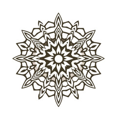 Detailed floral mandala design vector art for coloring book page or decorative graphic element vector illustration