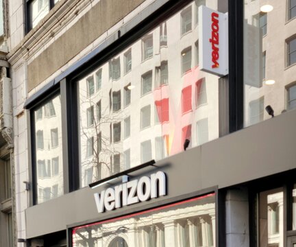 Verizon store in NYC, USA. Photograph by Artist Nadia Russ.	