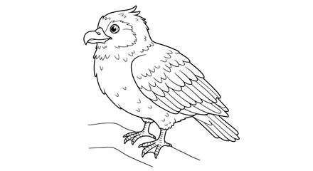 Obraz premium Cartoon Arctic Skua Bird Outline for Childrens Educational Coloring Activity