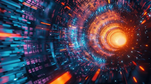 Digital visualization of AI powered crypto analytics and data trends.. - Powered by Adobe