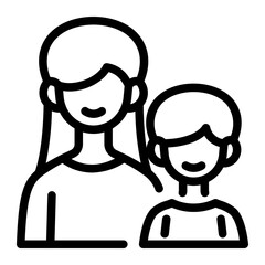 This Mother with son icon is suitable for Family, Fathers Day, Family Day, etc