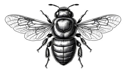 Engraved Style Bee Illustration