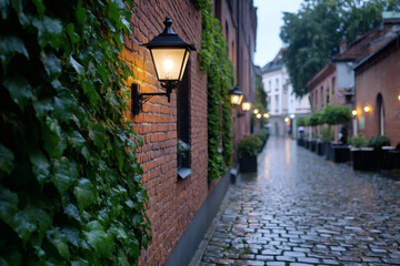 Fototapeta premium Charming alleyway in the evening light