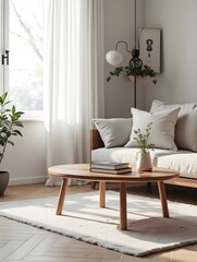 Scandinavian style coffee table with minimalist design