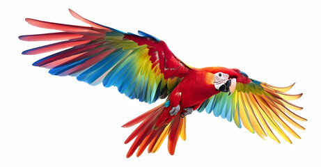 Obraz premium Scarlet Macaw in Flight Illustration