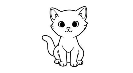 Obraz premium Cute Playful Sand Cat Cartoon Character Illustration Kids Coloring Page Activity