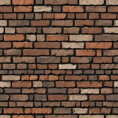 Obraz premium Seamless Brown Brick Wall Texture