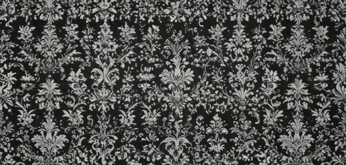 Intricate black & white damask wallpaper; seamless gothic floral pattern , art, wallpaper, intricate