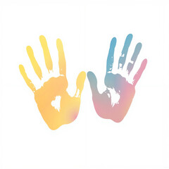 Fototapeta premium Colorful Handprints Symbolizing Unity and Love 
