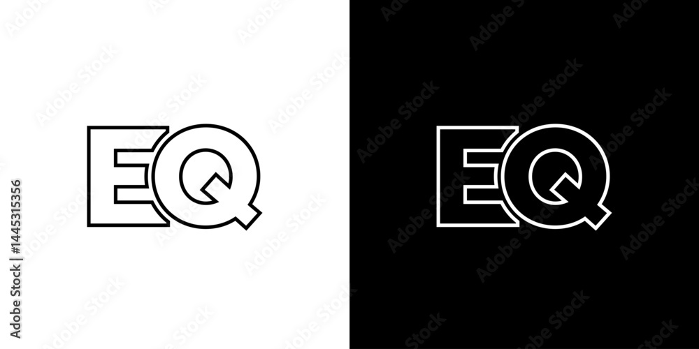 Fototapete letter e and q, eq logo design template. minimal monogram initial based logotype.