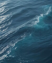 Fototapeta premium Abstract blue water wave texture, flowing ripples and swirls , wave, dynamic