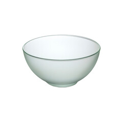 Empty White Glass Bowl on White Background