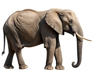 Obraz premium African Elephant Isolated on White Background