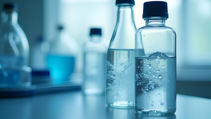 Comprehensive Laboratory Assessment of Microplastic Concentration in Marine Water: Spectroscopic Identification & Sterile Collection Methods - Photo Stock Concept