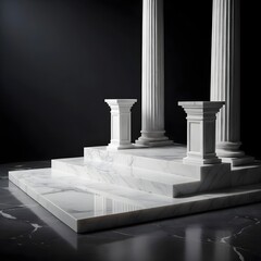 Minimalist Marble Steps and Columns