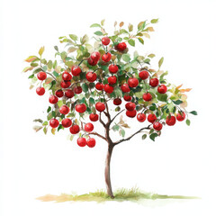 Obraz premium Apple tree illustration looks so lovely, bringing joy and peace