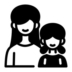 This Mother with daughter icon is suitable for Family, Fathers Day, Family Day, etc