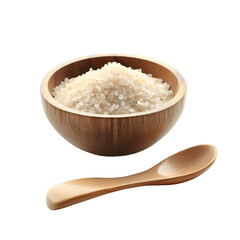 Himalayan Pink Salt in Wooden Bowl and Spoon