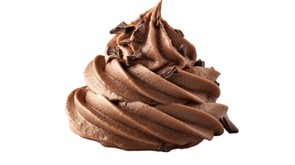 Decadent Chocolate Whipped Cream Isolated on White Background