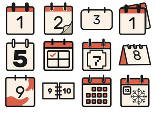 colorful calendar icon set, coloured icon calendar, calendar computer flat icon, calendar celebration, calendar smart, line art calendar icons vector fully editable, custom icons set, custom icon set