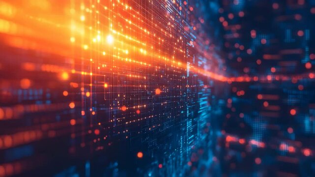 Digital abstract background depicting a wall of data with vibrant colors and patterns