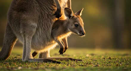 Fototapeta premium Kangaroo and Joey Photo