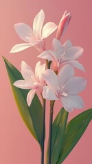 Fototapeta premium Exquisite Pink Floral Bouquet Soft and Delicate Botanical Composition with Vibrant Petals and Lush Foliage Arranged in Natural Setting