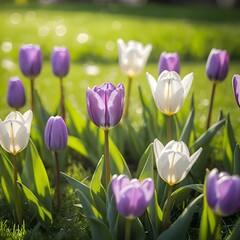 Spring Tulips in Sunlight
