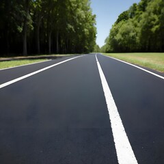 Fototapeta premium Asphalt Road Through Green Trees