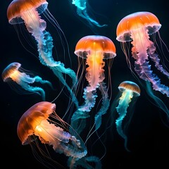 Glowing Jellyfish Swarm