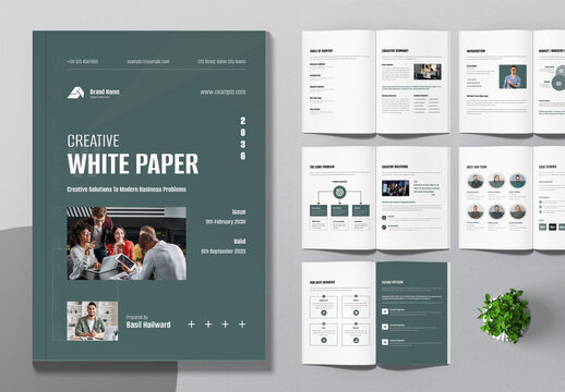 Creative White Paper Template Layout