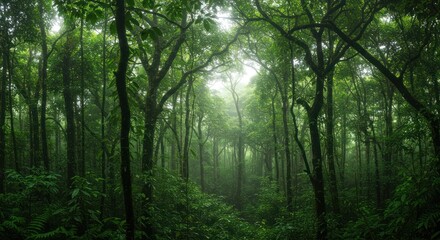 Fototapeta premium Lush Green Forest, Photo