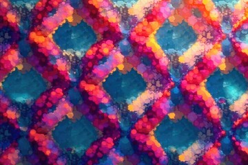 Repetitive geometric shapes, digitally created, clean, red