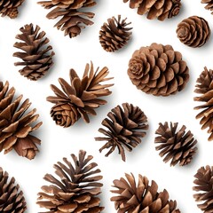 Brown Pine Cones Seamless Pattern