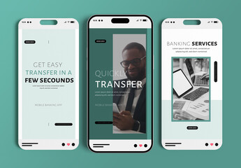 Banking Service Social Media Story Post Design Modern Mobile Banking App Layout