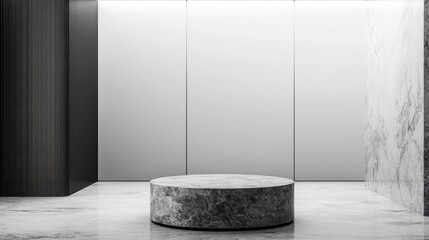Elegant Marble Podium Modern Interior Display.