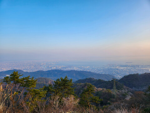 Mount Maya in Kobe is a famous tourist spot with a great view of the city of Kobe.
