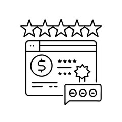 credit rating icon, credit rating line art - simple line art of credit rating, perfect for credit rating logos and icons