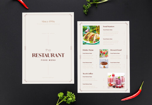 Elegant and Minimalist Restaurant Menu Template