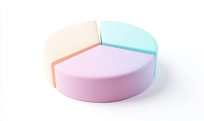Pastel 3D pie charts display data with soft gradients and clean shapes, making them perfect for modern infographics.