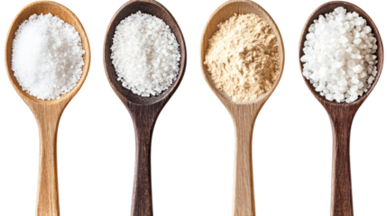 Assorted Spoons with Salt in Bowl & Spices Powder