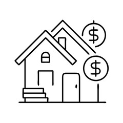 home loan icon, home loan line art - simple line art of home loan, perfect for home loan logos and icons