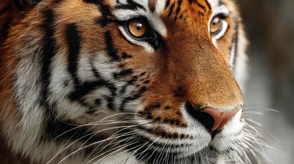 Close-up of a tiger face with minimal background