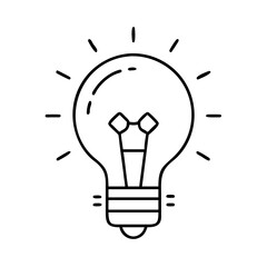 idea bulb icon, idea bulb line art - simple line art of idea bulb, perfect for idea bulb logos and icons