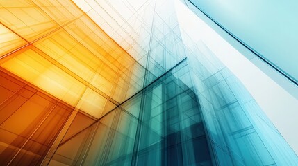 modern corporate background with sleek glass buildings, soft gradients, and abstract business elements, creating a professional feel