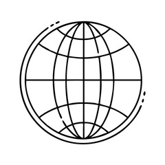 internet globe icon, internet globe line art - simple line art of internet globe, perfect for internet globe logos and icons