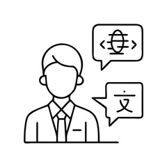 interpreter icon, interpreter line art - simple line art of interpreter, perfect for interpreter logos and icons